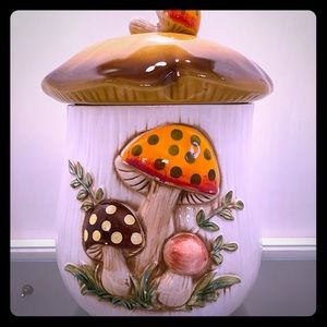 SOLD Sears Merry Mushroom Cookie Jar/ Canister